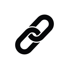 A single black chain link on a white background