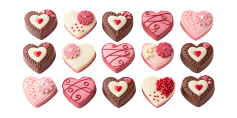 Minimal heart shaped chocolate collection emphasizing sweet romance and elegant Valentine’s Day treats