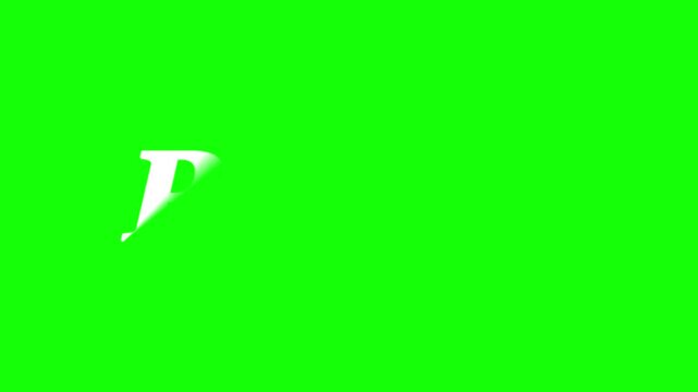 Elegant white three dimensional text animation displaying the word renew against a vibrant green screen background with falling snowflakes effect
