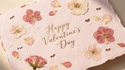 Beautiful light pink paper surface for a romantic Valentine season card background