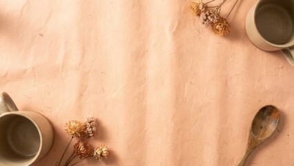 Soft peach paper background for a warm and inviting social media banner