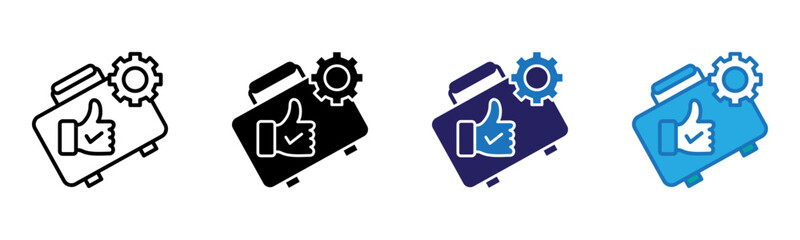 Obraz premium Work Icon Multi Style Vector Illustration