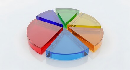 Obraz premium Colorful pie chart segments arranged in a circle on white background