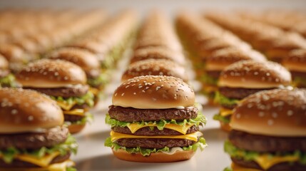 Perfectly Cloned Burgers in Repetition for Fast Food Advertising