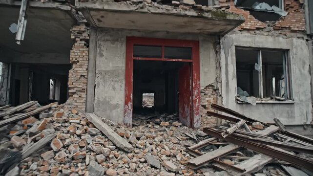 Dilapidated multistory building