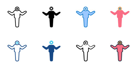 Voter Apathy icons set multiple style collection. Editable stroke 
