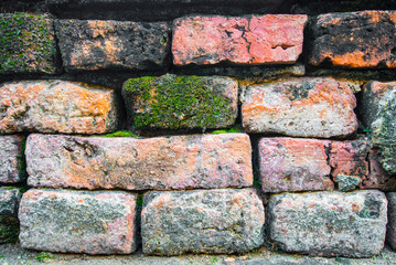  Old brick wall texture background.