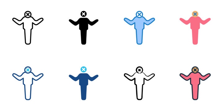 Voter Apathy icons set multiple style collection. Editable stroke 
