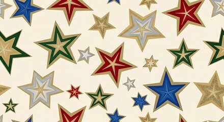Obraz premium Festive colorful stars pattern for holiday celebrations