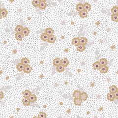 Soft Cottage Floral Dot Pattern
