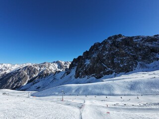Mountain range covered in snow