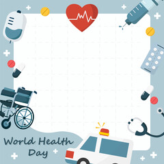 background for world health day celebration, note paper world health day