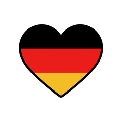 Fototapeta premium Heart symbol with German flag colors illustrating love for country