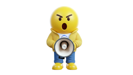 Angry Emoji with Megaphone