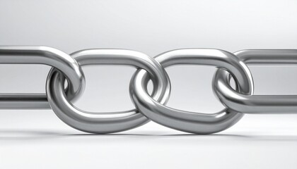 Close-up of silver chain links—symbol of strength, unity, and secure connection.