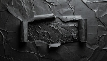 Torn black paper revealing smoother surface—symbol of discovery, contrast, and hidden depth.