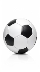 White and black soccer ball portrait