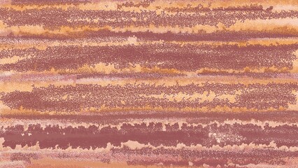 Granular horizontal layers of rammed earth wall with terracotta and cream tones.