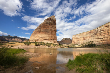 Steamboat Rock and Green River in Dinosaur National Monument, Utah