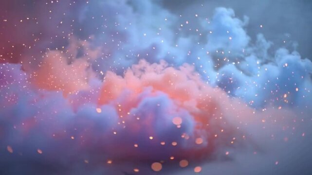 Soft Pastel Firecracker Smoke with Gentle Spark Particles