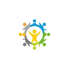 Abstract people in a circle