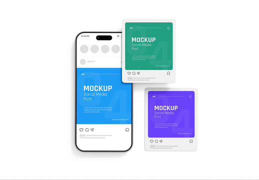 Smartphone Screen Social Media Mockup