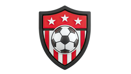 Soccer Shield Emblem with Stars and Stripes