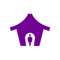 House and woman logo template