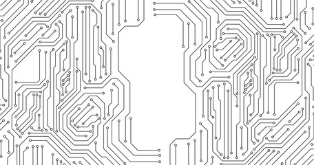 Obraz premium Abstract technology circuit diagram on white background.High tech circuit board connection system.Vector abstract technology on white background.