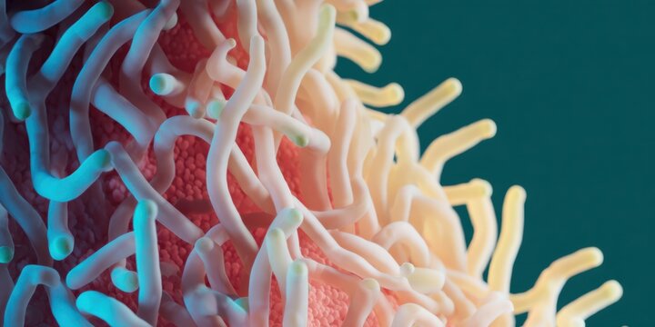 Premium Macro Marine Life Anemone Tentacles in Sofi Lilac and Shadow Black for Education and Scientific Journals