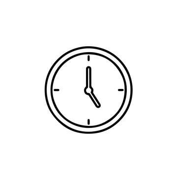 Outline icon of a Clock / time management, clean thin line art.
