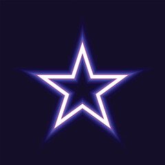 neon star with purple glow on dark background