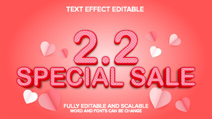  february sale text effect vector editable