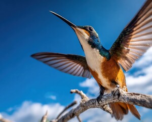 Obraz premium Premium Flying Hummingbird PNG Dynamic Design Resource for Digital Marketing, Creative Banners and Social Media