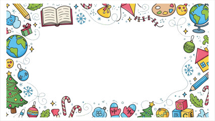 Colorful Christmas Border vector illustration
