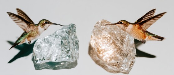 Obraz premium Premium Ruby-throated Hummingbird Wildlife in Flight Authentic Nature Marketing Content for Avian Watchers and Editorial Use