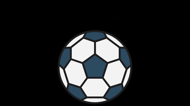 Animated vector icon of a soccer ball bouncing continuously in a seamless loop. Flat football illustration symbolizing movement, gameplay, and sports energy for UI, apps, and digital media.