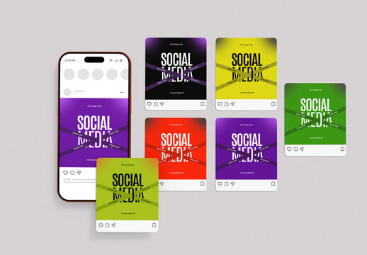 Carousel Post Template Design for Social Media Mockup