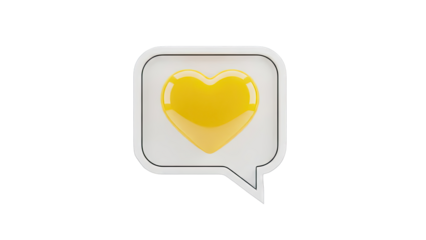 Yellow Heart in Speech Bubble Icon