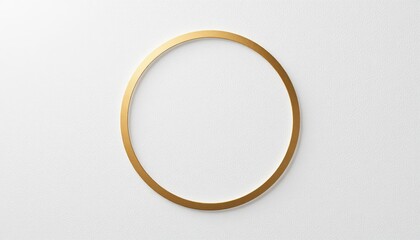 Elegant gold oval frame on white background for luxury designs