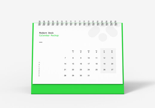 Spiral Desk Calendar Mockup Template