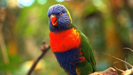 rainbow lorikeet on a tree branch