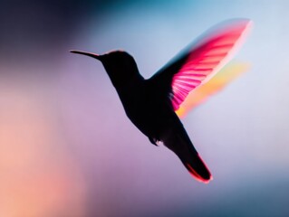 Obraz premium Professional Hummingbird in Flight Modern Wildlife Education Content for Branding, Social Media and Digital Advertising