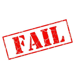Red cracked fail stamp isolated on transparent background