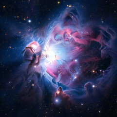 Cosmic nebula deep blue and purple starfield background with glowing details, high‑definition space texture backdrop for posters, sci‑fi design