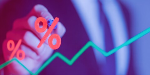 Modern Professional Businessman Analyzing Growth Statistics Inspiring Financial Success for Marketing Content and Social Media