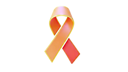 3D Orange Awareness Ribbon
