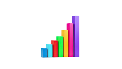 Colorful Bar Chart Showing Upward Trend