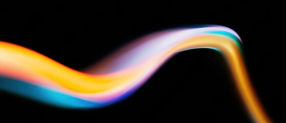 Abstract futuristic glowing light trails swoosh with dynamic neon motion blur over dark background, creative design effect for technology advertisement or modern art concept