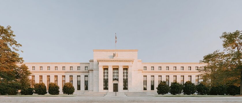 Professional Federal Reserve Bank Sunset View Premium Summer Image for Financial Editorial Content and Economic Stability Marketing